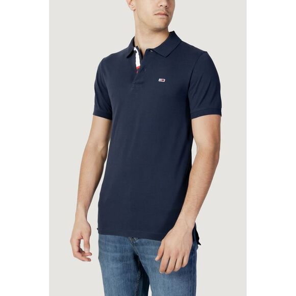 Tommy Hilfiger Jeans Blue Cotton Polo Men's Shirt - Picture 3 of 5